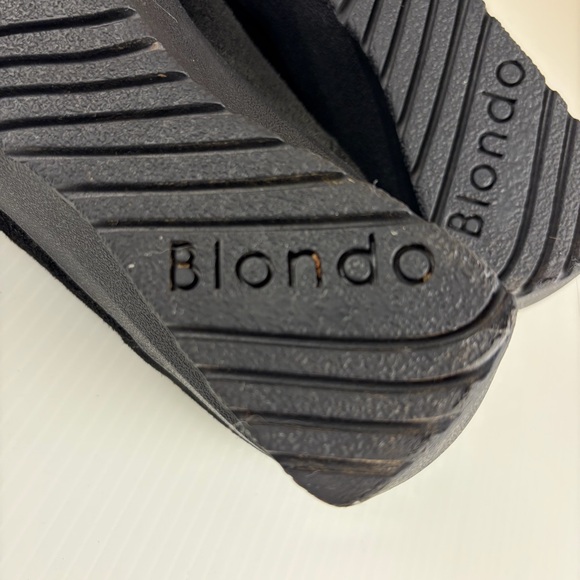 Blondo Black Suede Shearling-Lined Wedge Clogs | Cozy Winter Slip-On - Picture 6 of 7